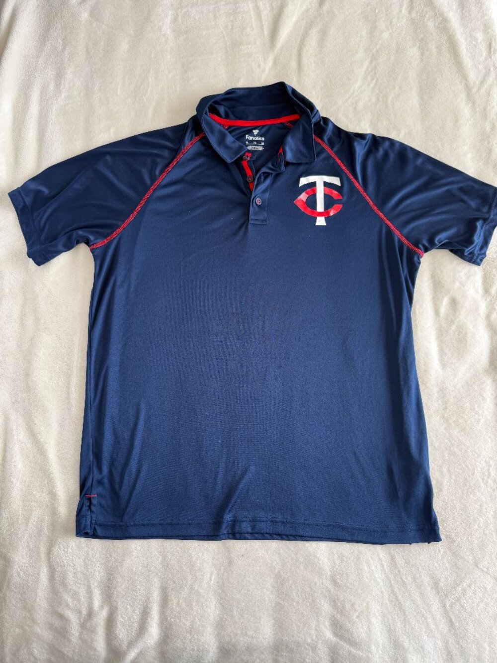 Fanatics Minnesota Twins Polo Shirt Men's XL Navy Red MLB Performance Short Slee